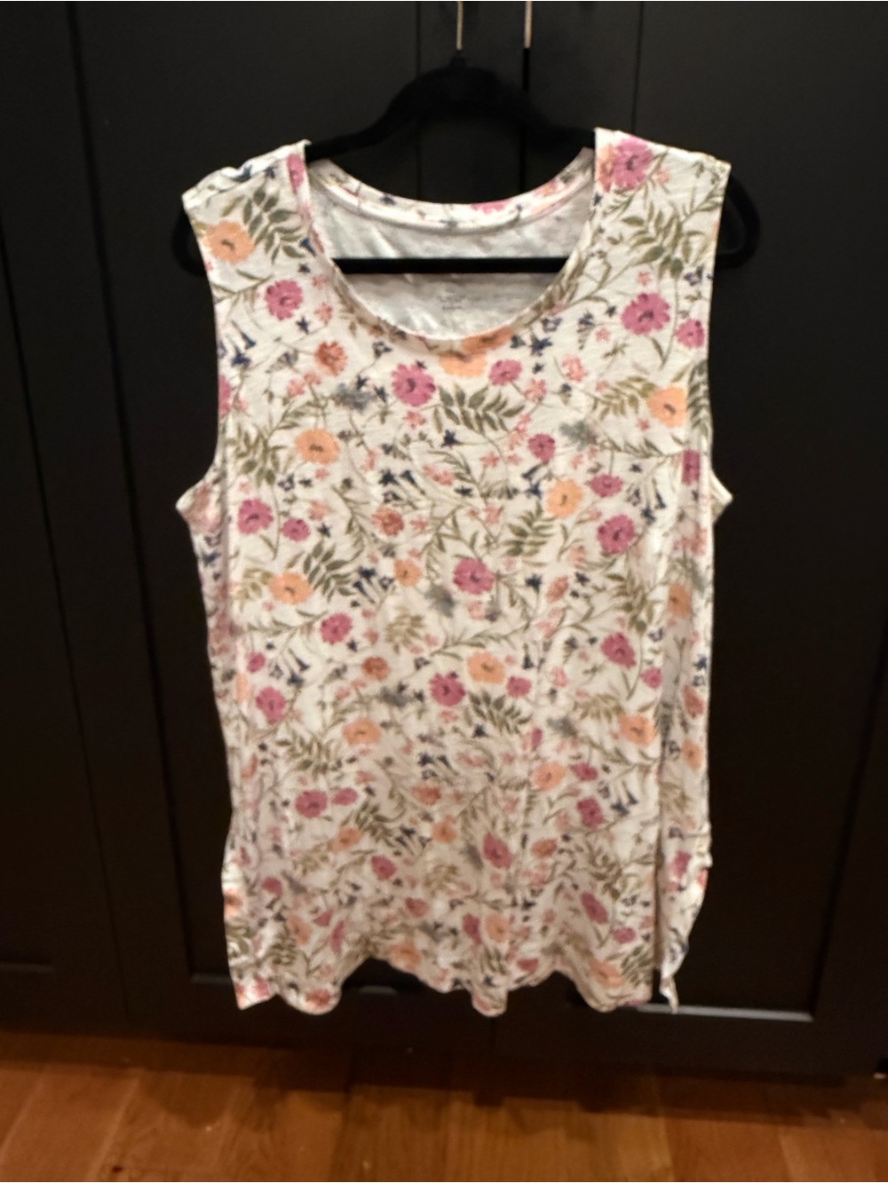 J.Jill 1X Pima Cotton Floral Sleeveless Tunic Top